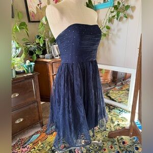 Adrianna Papell Collection Navy Strapless Dress Size 12